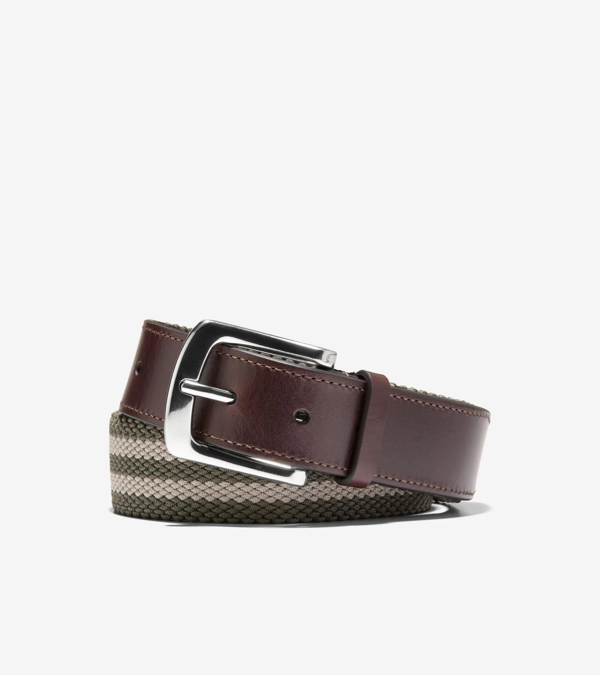 Men's 35MM Striped Canvas Stretch Belt