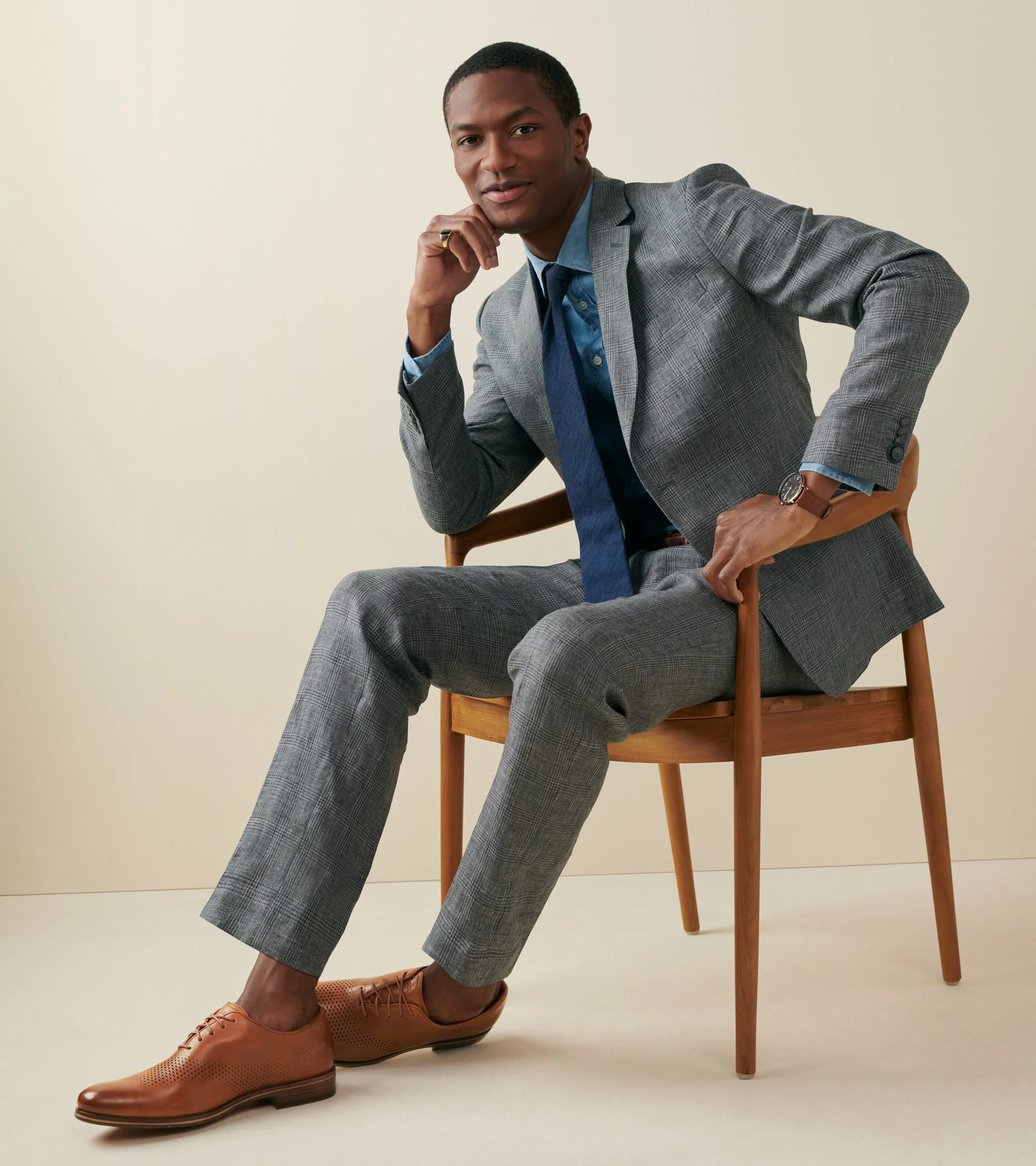 Men's Washington Grand Laser Wingtip Oxfords - Image 7